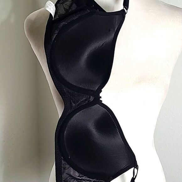 Lukasi Lace Demi Bra, Lightly Padded, Full Coverage, Black, Size 36C, NWT - Picture 2 of 11